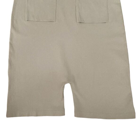 Zara Women's Gray Low Crotch Jumpsuit Playsuit Size M Patch Pockets 100% Cotton - Picture 3 of 8